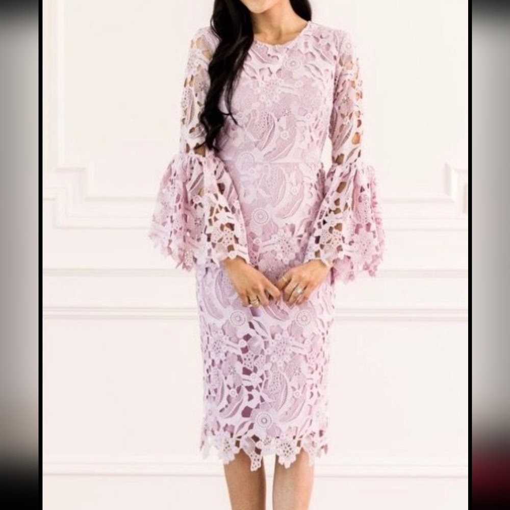Elegant Pink Lace Dress